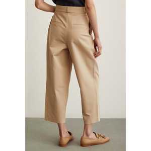 Pantalones Rectos Color Beige Mango de Cintura Alta Antiarrugas para Mujer - Product Image 1