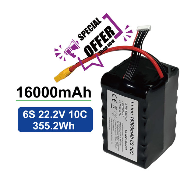 Quick Delivery 22.2V 16000mAh 6S4P 10C Li-ion Battery Pack Long Cycle Life for Industrial Drones and Equipment