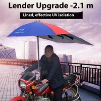 Paraguas de Motocicleta Manual para Hombre, 125 cm, Moderno, de Aleación de Aluminio, con Mango de Plástico Recubierto de Negro, Totalmente Desmontable, Engrosado e Impermeable