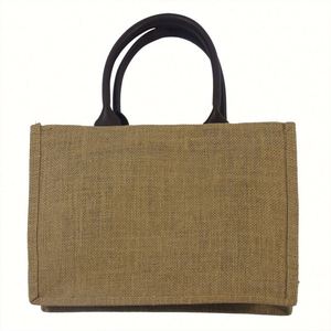 Sac de courses en toile de jute naturelle personnalisé, sacs écologiques réutilisables, sacs en toile de jute avec poche intérieure - Product Image 5