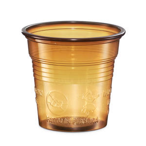 Juego de 50 Vasos de Plástico Transparentes Marrones de 80 ml - Product Image 1