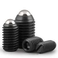 Axe de réglage à pointe sphérique en acier allié classe 10, oxyde noir, acier inoxydable 304, à six pans creux, système métrique, M2/M6 DIN