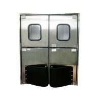 Puerta Doble Abatible Personalizable de Acero Inoxidable 304, Moderna, con Cierre Suave Manual, Anticolisión, Resistente a Impactos, de PVC