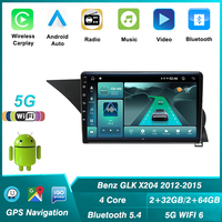 Autoradio Android 2 DIN pour Mercedes Benz GLK X204 2012-2015, Car-play, Navigation GPS, Lecteur multimédia, Lecteur vidéo