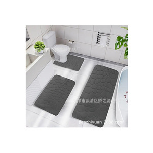 ชุดพรมเช็ดเท้าเจียวจื่อหยวน 3 ชิ้น รูปทรงสี่เหลี่ยมผืนผ้า ผลิตจากผ้าคอรัลฟลีซ กันลื่น ซึมซับน้ำได้ดี สำหรับปูพื้นห้องน้ำ - Product Image 1