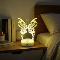 Base de lampe LED Offre Spéciale RVB 3D Night Light avec télécommande tactile ABS pour application hôtelière