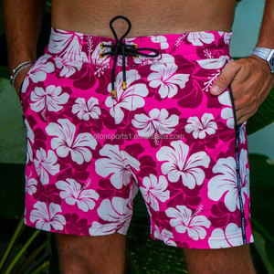 Celana pendek pria cepat kering kustom pakaian pantai Hawaii motif bunga celana renang seksi celana renang untuk berselancar Hewan tahan air - Product Image 1