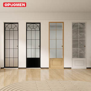 Moderne <span class=keywords><strong>Porte</strong></span> a Battente in Alluminio e Vetro Stile Francese per Appartamenti, Hotel, Ville, Bagni e Toilette con Telaio Singolo in Alluminio - Product Image 2