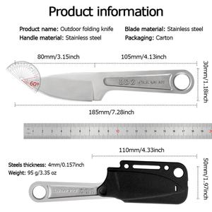 Couteau de camping personnalisable KA-BAR SS158 OEM DIY, manche en acier inoxydable, petit couteau droit multifonctionnel pour la nature sauvage - Product Image 6