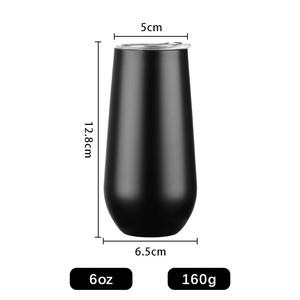 Customize Logo 6oz Wine Tumblers Insulated Stemless Steel Food Grade <strong>Champagne</strong> Tumbler Cups <strong>Flute</strong> Tumbler With Lids - Product Image 3