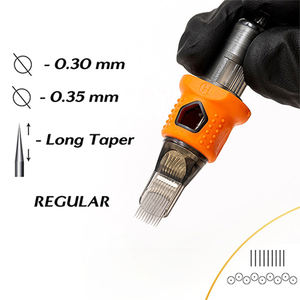 ตลับหมึกสีส้ม16ชิ้น/กล่องแบบใช้แล้วทิ้ง316มีเมมเบรนแม็กนัมสแตนเลสเข็มสักแบบถาวรสำหรับศิลปะบนร่างกาย - Product Image 5