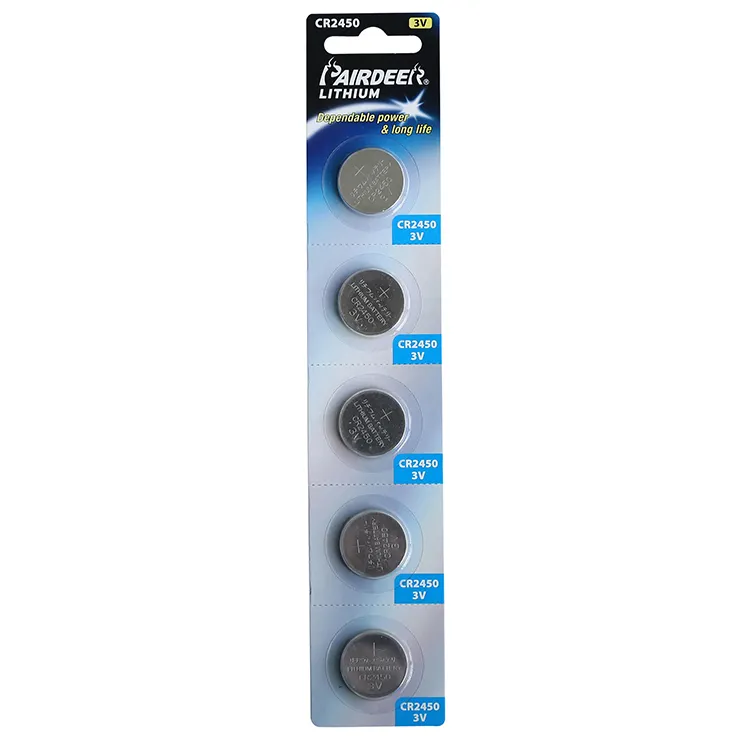 Hot selling factory directly OEM pairdeer lithium button cell cr2450 battery for watches