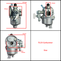 Carburateur à flotteur pour 2 temps Mitsubishi TL33 TB33 TU33 BC330 BG330 T170 TG260 TU26 1E34F Carburateur de débroussailleuse à essence