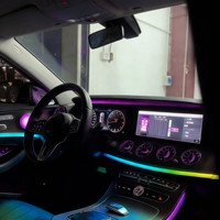 Kit de Luces Ambientales LED Premium para Mercedes Benz Clase E W213 2016-2023, Lámpara de Atmósfera con Bocina Giratoria 4D para Ventilación Turbo