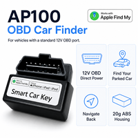 AP100 App Localisateur de Véhicule pour Voiture Stationnée avec Alimentation OBD 12V, Boîtier ABS 20g, Télécommande iOS, OEM