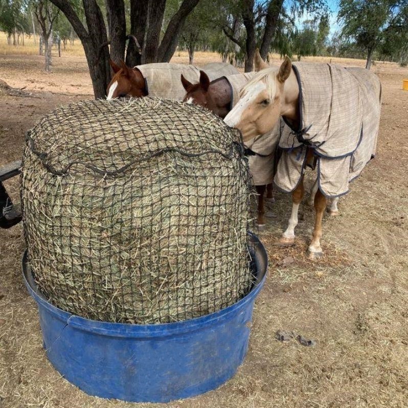 Feed Hay Nylon Hay Bag Green Hay Net Bag For Horse And Livestock Slow Feeder, Plastic Hay
