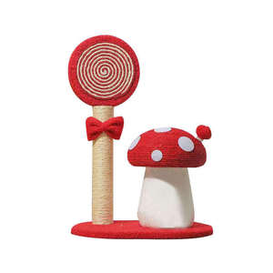 Arbre à chat en sisal personnalisable anti-chute de fibres, avec maison champignon et structure d'escalade pour petits chats, vente en gros - Product Image 5