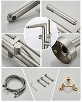 Yundoom OEM ducha nickel douche rotative brossée douche pluie support de sol robinet de baignoire autoportant