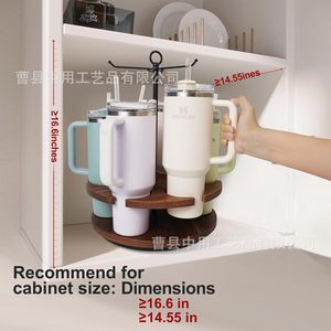 Stanley Water <b>Bottle</b> <b>Storage</b> <b>Rack</b> 360 Rotating Wooden Stand For Beverage Cups And Travel Mugs - Product Image 3
