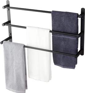 Nero opaco portasciugamani da bagno mensola in acciaio inox a 2 livelli <span class=keywords><strong>scala</strong></span> <span class=keywords><strong>porta</strong></span> <span class=keywords><strong>asciugamani</strong></span> da bagno <span class=keywords><strong>porta</strong></span> <span class=keywords><strong>asciugamani</strong></span> - Product Image 3
