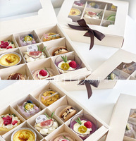Usine En Gros Creative Design Fenêtre Biscuits Au Chocolat Bonbons Doux Macaron Biscuit Gâteau Emballage Cadeau 9 Treillis Boîte de Gâteau