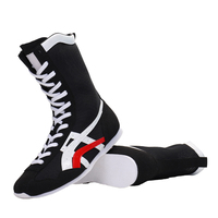 Chaussures de boxe professionnelles en cuir sur mesure respirantes en gros pour hommes