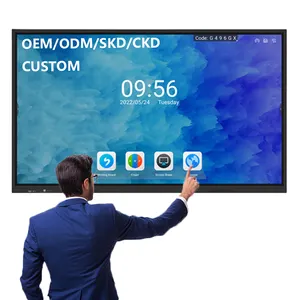 Op Voorraad Aangepast 85 Inch Android 11/12/13 Onderwijs Smart Board Digitaal Interactief Whiteboard Intelligent Plat Paneel