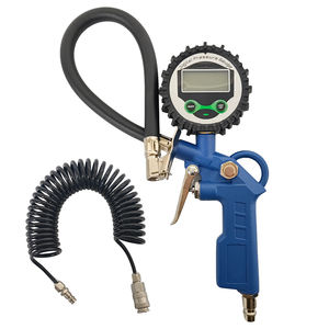 Gonfleur de pneus numérique portable avec manomètre - Tuyau noir et corps bleu pour une utilisation facile - Product Image 4