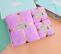 Ensemble de trois serviettes de bain en microfibre ultra-fine personnalisées, serviette de visage en tricot absorbante, coffret cadeau de serviettes de bain parfait pour les spas et les hôtels