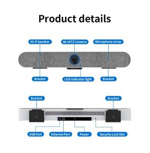 Video Hội Nghị Soundbar Hội Nghị Video Tất Cả Trong Một Zoom Hội Nghị Truyền Hình Cam Eptz Máy Ảnh Âm Thanh Thiết Bị Hình Ảnh - Product Image 4