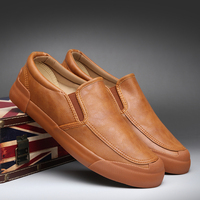 Chaussures en cuir pour hommes, mocassins souples noirs à bout rond, chaussures décontractées pour hommes en promotion, confortables, tendance rétro 2025, en PU, nouveauté