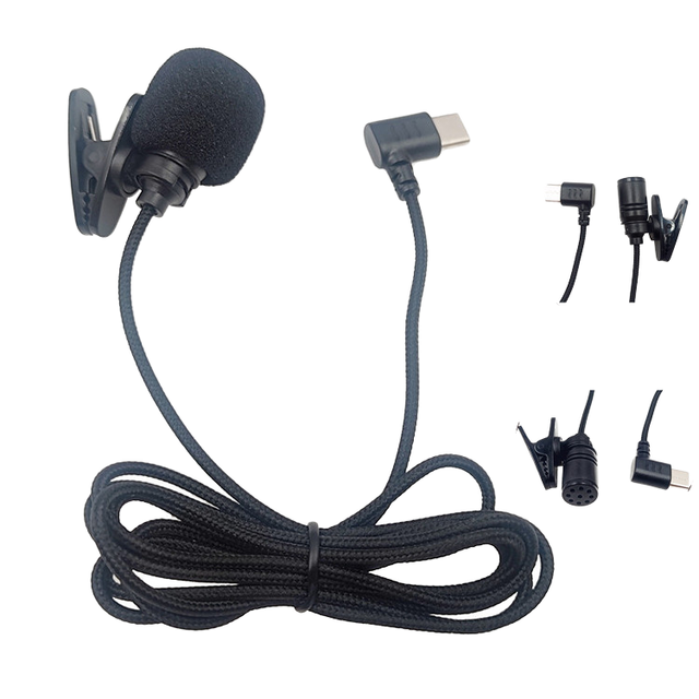 Outdoor Sports DV Camera Collar Clip Microphone with Weaving Nylon Thread