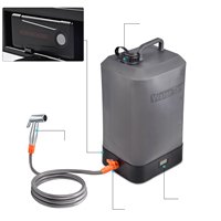 Nouvelle Douche de Camping Portable 2025 avec Réservoir d'Eau en Silicone de 4,5 Gallons, Recharge USB, Chauffage Solaire, Douche Électrique avec Thermomètre Intégré