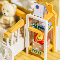 KNOWME IIECREATE L-2256 Jouet éducatif miniature, puzzle en bois 3D, modèle de maison miniature à construire soi-même, échelle 1:24