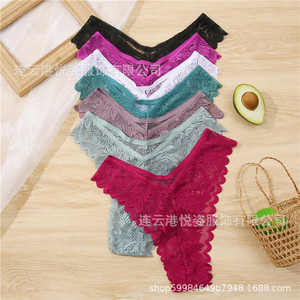 Culottes sexy en dentelle pour femmes, best-sellers transfrontaliers, culottes triangle taille basse à fente haute, strings purs et sexy de qualité export - Product Image 1