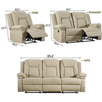 SANS 3+2+1 Modernes 7-Sitzer Leder Manuelles Verstellbares Drehbares Modulares Sofa-Set für Wohnzimmermöbel