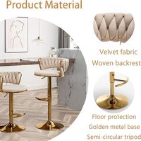 Tabouret de bar en acier inoxydable à hauteur réglable en cuir Design moderne et élégant Durable de haute qualité Parfait pour les bars et les restaurants