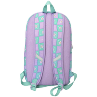 Tas Ransel Nylon Besar Motif Kotak-kotak Bunga untuk Anak Perempuan Pelajar dengan Kantong Resleting Depan