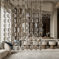 Paravent en verre transparent, séparateur de pièce moderne et luxueux, écran suspendu décoratif pour salon, hôtel, villa, décoration intérieure