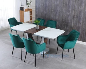 Sang trọng bán buôn vuông màu trắng có độ bóng cao thiết kế hiện đại mở rộng MDF bàn ăn - Product Image 2