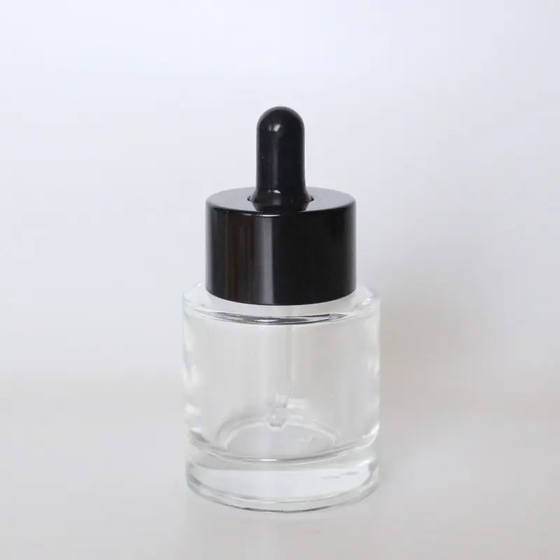 Fundo grosso Limpar 30ML Vidro Dropper Garrafa 1OZ Vidro Cosméticos Soro Garrafa Para Skincare