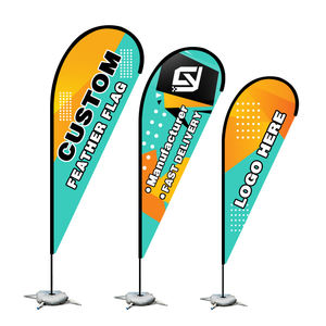 Spanduk terbang luar ruangan promosi kustom cetak iklan bulu bendera teardrop bali busur bendera pantai dengan basis corss - Product Image 1