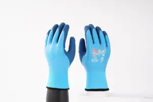 Mejor Venta caliente trabajo seguridad guantes de espuma de látex baratos guante de seguridad de trabajo