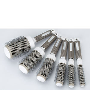 Spazzola Rotonda Professionale per Parrucchieri, per Acconciature Voluminose e Ricci, Pettine Caldo Grigio con Materiale in Nylon per Riccioli - Product Image 1