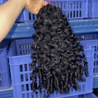 Meilleure Vente Extensions de Cheveux Humains Bouclés Birmans Effet Nœud Miracle pour Tresses au Crochet 18-26 pouces