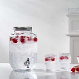 Luxe 4l Glazen Drank Dispenser Sets Roestvrijstalen Spigot Sap <span class=keywords><strong>Water</strong></span> Drank Drank Drank Dispenser Voor Buiten, Feesten - Product Image 5