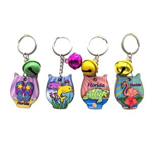 Porte-clés personnalisé en cuir de luxe avec pampille, souvenir de Tenerife, Espagne, avec clochette, porte-clés mignon - Product Image 4