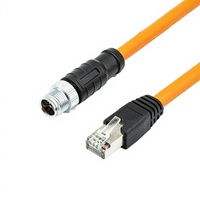 Câble Ethernet RJ45 vers M12 en cuivre sans oxygène, 10 Gigabit, hautement flexible, pour chaînes de traction, 8 conducteurs, codage A/D/X, industriel