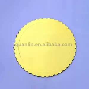 Профессиональная Большая пользовательская декоративная Золотая круглая фольга бумажная крышка барабанная доска для торта