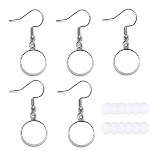 Stainless Steel Round Base <b>Earring</b> <b>Hook</b> 12mm For <b>Earring</b> Making Jewelry Findings DIY Accessories - Product Image 1